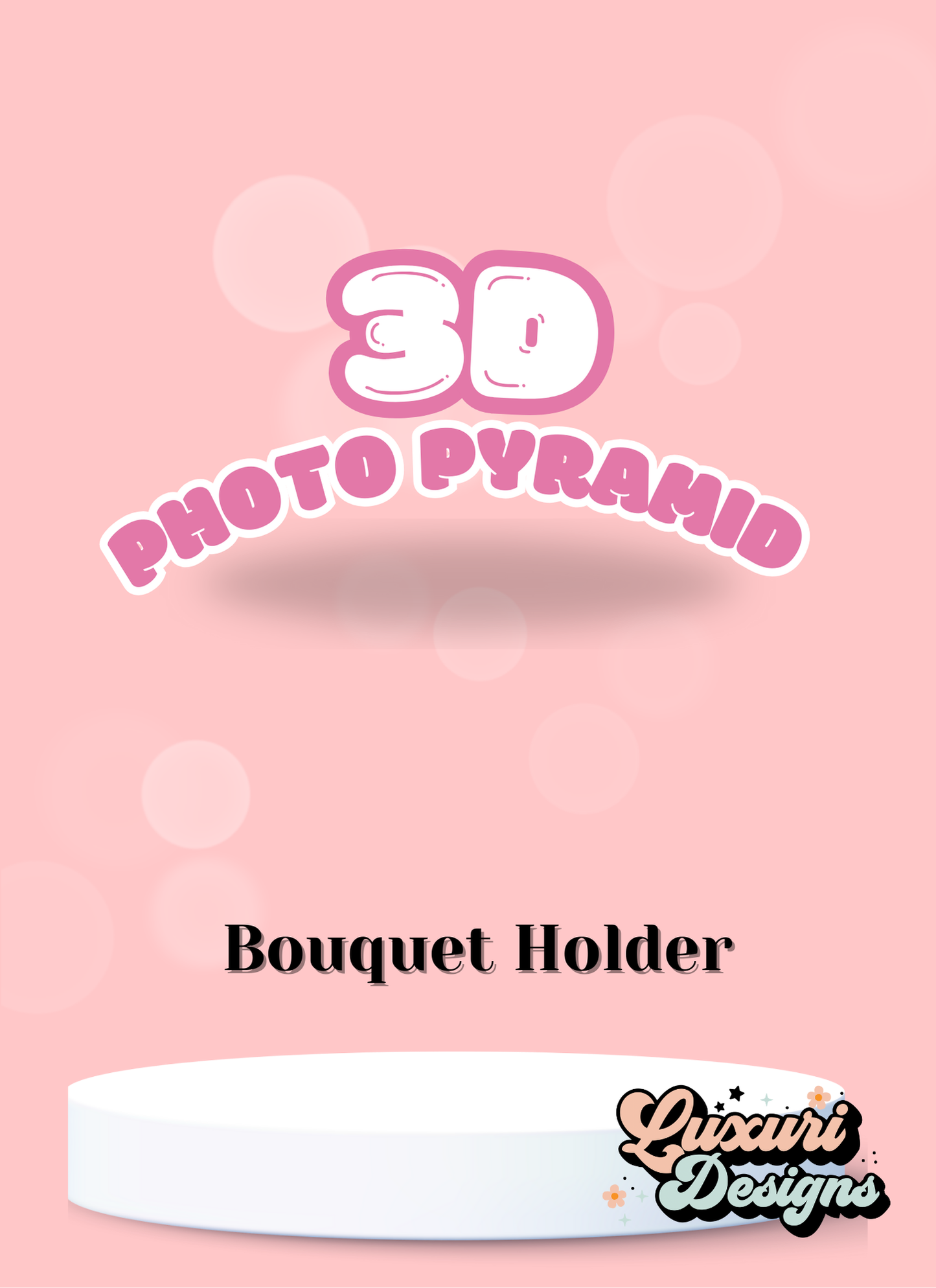 3D Photo Pyramid Bouquet Holder