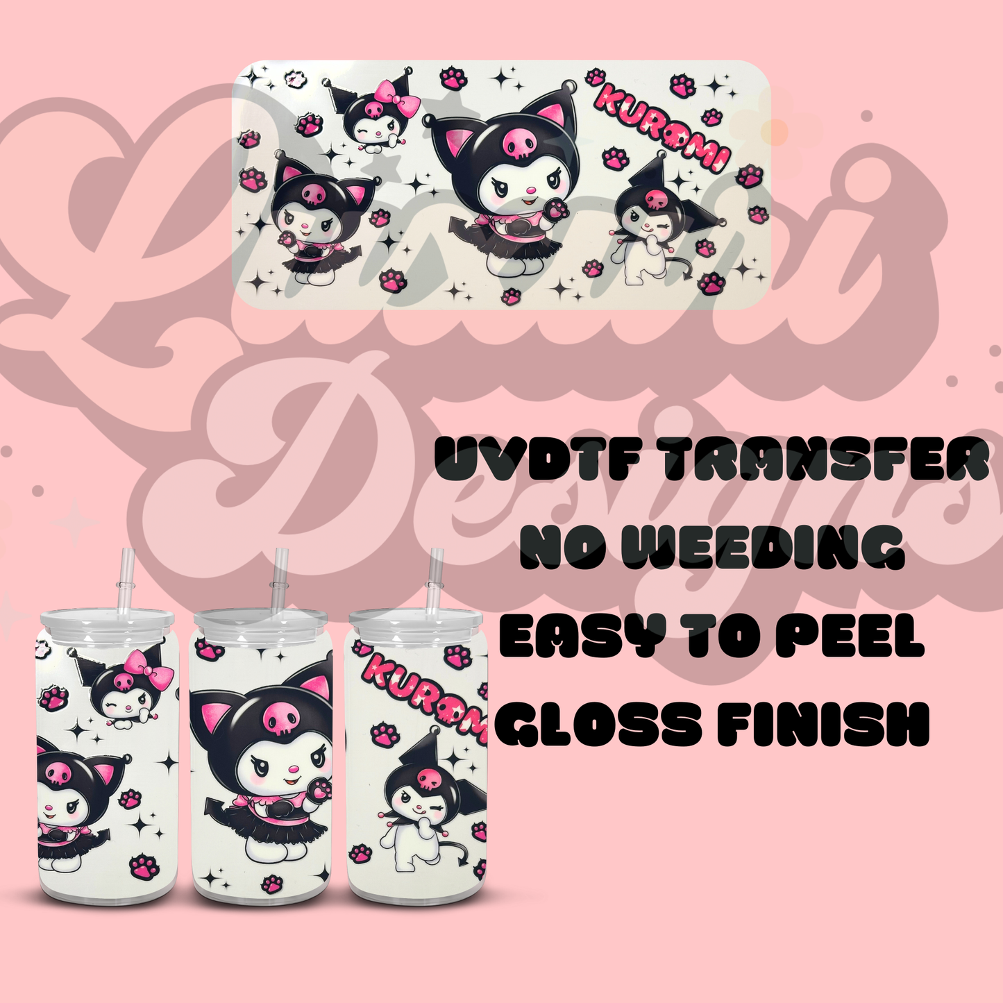 Kuromi Paws UVDTF Wrap
