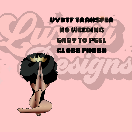 Afro Diva Yoga  UVDTF Decal